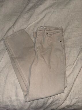 Abercrombie & Fitch Light Beige High-Waist Jeans